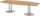HAMMERBACHER Konferenztisch KT28S asteiche Tonnenform, Rundrohr silber, 280,0 x 85,0 - 130,0 x 74,0 cm