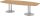 HAMMERBACHER Konferenztisch KT28S asteiche Tonnenform, Rundrohr silber, 280,0 x 85,0 - 130,0 x 74,0 cm