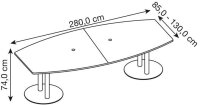 HAMMERBACHER Konferenztisch KT28S asteiche Tonnenform,...