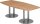 HAMMERBACHER Konferenztisch KT22S asteiche Tonnenform, Rundrohr chrom, 220,0 x 83,0 - 103,0 x 74,5 cm