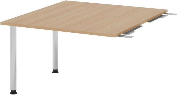 HAMMERBACHER Verbindungsplatte höhenverstellbar KT12C eiche, chrom rechteckig 120,0 x 130,0 x 72,0 - 74,0 cm