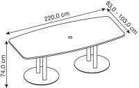 HAMMERBACHER Konferenztisch KT22S asteiche Tonnenform,...