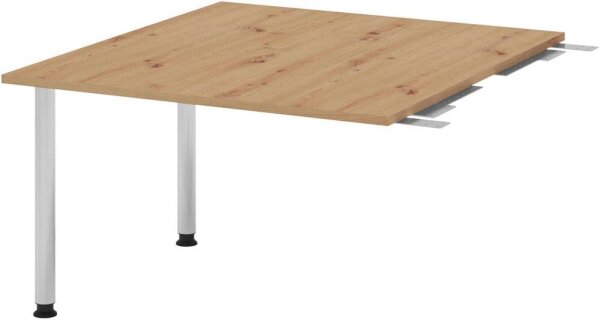 HAMMERBACHER Verbindungsplatte höhenverstellbar KT12C asteiche, chrom rechteckig 120,0 x 130,0 x 72,0 - 74,0 cm