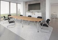 HAMMERBACHER Verbindungsplatte höhenverstellbar KT12C asteiche, chrom rechteckig 120,0 x 130,0 x 72,0 - 74,0 cm