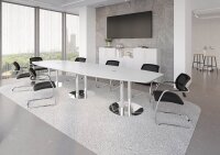 HAMMERBACHER Verbindungsplatte KT12S nussbaum, chrom rechteckig 120,0 x 130,0 x 74,0 cm