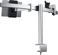 DURABLE Monitor-Halterung 508723 silber für 1 Monitor und 1 Tablet, Tischklemme