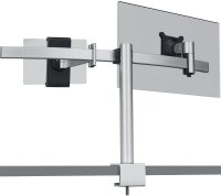 DURABLE Monitor-Halterung 508723 silber für 1 Monitor und 1 Tablet, Tischklemme