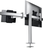DURABLE Monitor-Halterung 508823 silber für 1 Monitor und 1 Tablet, Tischbohrung