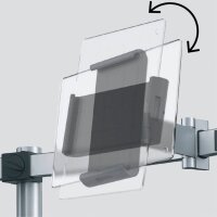 DURABLE Monitor-Halterung 508823 silber für 1 Monitor und 1 Tablet, Tischbohrung