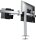 DURABLE Monitor-Halterung 508823 silber für 1 Monitor und 1 Tablet, Tischbohrung