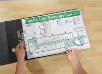 Lands Prospekthüllen DIN A3 quer transparent genarbt 0,08 mm, 10 St.
