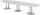 HAMMERBACHER Konferenztisch KT40S lichtgrau Tonnenform, Rundrohr silber, 400,0 x 85,0 - 130,0 x 74,0 cm