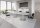 HAMMERBACHER Konferenztisch KT40S lichtgrau Tonnenform, Rundrohr silber, 400,0 x 85,0 - 130,0 x 74,0 cm