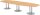 HAMMERBACHER Konferenztisch KT40S buche Tonnenform, Rundrohr silber, 400,0 x 85,0 - 130,0 x 74,0 cm