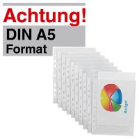 Lands Prospekthüllen DIN A5 transparent genarbt 0,08...