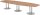 HAMMERBACHER Konferenztisch KT40S nussbaum Tonnenform, Rundrohr silber, 400,0 x 85,0 - 130,0 x 74,0 cm