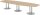 HAMMERBACHER Konferenztisch KT40S eiche Tonnenform, Rundrohr silber, 400,0 x 85,0 - 130,0 x 74,0 cm