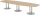 HAMMERBACHER Konferenztisch KT40S eiche Tonnenform, Rundrohr silber, 400,0 x 85,0 - 130,0 x 74,0 cm