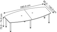 HAMMERBACHER Konferenztisch KT28C ahorn Tonnenform,...
