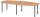 HAMMERBACHER Konferenztisch KT28C asteiche Tonnenform, Rundrohr grau, 280,0 x 85,0/130,0 x 72,0 - 74,0 cm