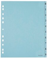 Trennblätter DIN A4 0-9 blau, 250 g/qm, 100 St.