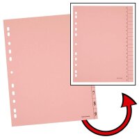 Trennblätter DIN A4 0-9 rosa, 250 g/qm, 100 St.