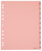 Trennblätter DIN A4 0-9 rosa, 250 g/qm, 100 St.