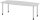 HAMMERBACHER Konferenztisch KT22C lichtgrau Tonnenform, Rundrohr silber, 220,0 x 83,0 - 103,0 x 72,0 - 74,0 cm