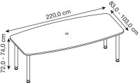 HAMMERBACHER Konferenztisch KT22C asteiche Tonnenform,...