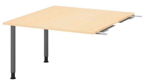 HAMMERBACHER Verbindungsplatte höhenverstellbar KT12C ahorn, grafit rechteckig 120,0 x 130,0 x 72,0 - 74,0 cm