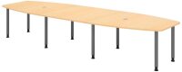HAMMERBACHER Verbindungsplatte höhenverstellbar KT12C ahorn, grafit rechteckig 120,0 x 130,0 x 72,0 - 74,0 cm