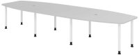 HAMMERBACHER Verbindungsplatte höhenverstellbar KT12C lichtgrau, weiß rechteckig 120,0 x 130,0 x 72,0 - 74,0 cm