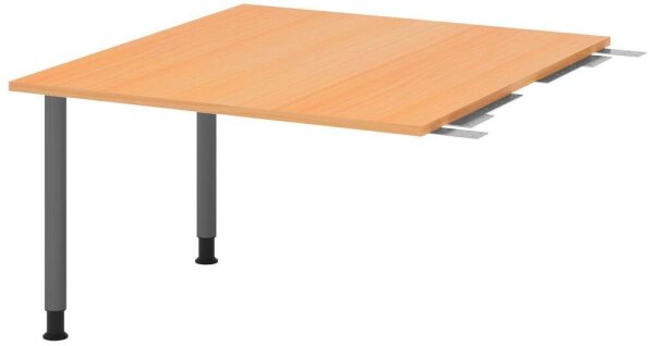 HAMMERBACHER Verbindungsplatte höhenverstellbar KT12C buche, grafit rechteckig 120,0 x 130,0 x 72,0 - 74,0 cm