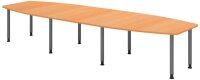 HAMMERBACHER Verbindungsplatte höhenverstellbar KT12C buche, grafit rechteckig 120,0 x 130,0 x 72,0 - 74,0 cm