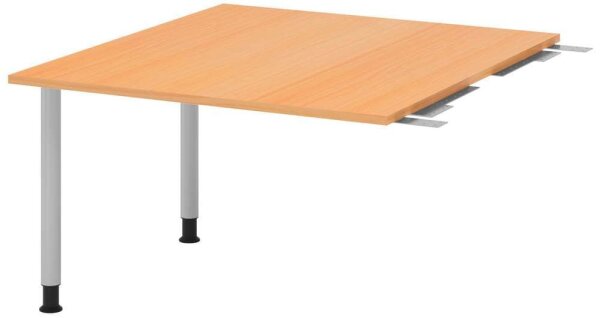 HAMMERBACHER Verbindungsplatte höhenverstellbar KT12C buche, silber rechteckig 120,0 x 130,0 x 72,0 - 74,0 cm