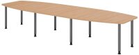 HAMMERBACHER Verbindungsplatte höhenverstellbar KT12C eiche, grafit rechteckig 120,0 x 130,0 x 72,0 - 74,0 cm