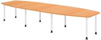 HAMMERBACHER Verbindungsplatte höhenverstellbar KT12C buche, weiß rechteckig 120,0 x 130,0 x 72,0 - 74,0 cm