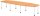 HAMMERBACHER Verbindungsplatte höhenverstellbar KT12C buche, weiß rechteckig 120,0 x 130,0 x 72,0 - 74,0 cm