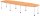 HAMMERBACHER Verbindungsplatte höhenverstellbar KT12C buche, weiß rechteckig 120,0 x 130,0 x 72,0 - 74,0 cm