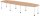HAMMERBACHER Verbindungsplatte höhenverstellbar KT12C eiche, weiß rechteckig 120,0 x 130,0 x 72,0 - 74,0 cm