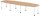 HAMMERBACHER Verbindungsplatte höhenverstellbar KT12C eiche, weiß rechteckig 120,0 x 130,0 x 72,0 - 74,0 cm