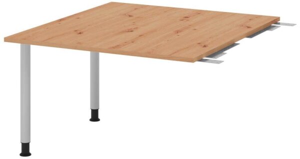 HAMMERBACHER Verbindungsplatte höhenverstellbar KT12C asteiche, silber rechteckig 120,0 x 130,0 x 72,0 - 74,0 cm