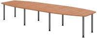 HAMMERBACHER Verbindungsplatte höhenverstellbar KT12C nussbaum, grafit rechteckig 120,0 x 130,0 x 72,0 - 74,0 cm