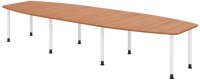 HAMMERBACHER Verbindungsplatte höhenverstellbar KT12C nussbaum, weiß rechteckig 120,0 x 130,0 x 72,0 - 74,0 cm