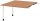 HAMMERBACHER Verbindungsplatte höhenverstellbar KT12C nussbaum, weiß rechteckig 120,0 x 130,0 x 72,0 - 74,0 cm
