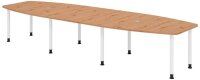 HAMMERBACHER Verbindungsplatte höhenverstellbar KT12C asteiche, weiß rechteckig 120,0 x 130,0 x 72,0 - 74,0 cm
