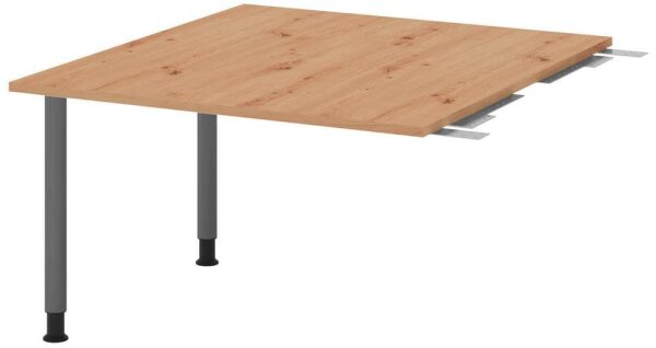 HAMMERBACHER Verbindungsplatte höhenverstellbar KT12C asteiche, grafit rechteckig 120,0 x 130,0 x 72,0 - 74,0 cm