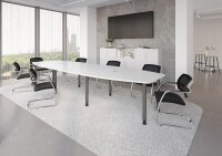 HAMMERBACHER Verbindungsplatte höhenverstellbar KT12C weiß, grafit rechteckig 120,0 x 130,0 x 72,0 - 74,0 cm