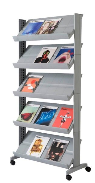 PAPERFLOW Prospektregal silber DIN A4 85,5 x 38,5 x 167,5 cm, 1 St.