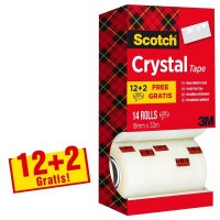 12 + 2 GRATIS: Scotch Crystal Klebefilm kristall-klar...